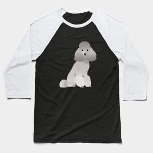 Grey Poodle Dog Baseball T-Shirt